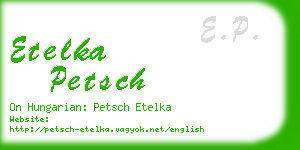 etelka petsch business card